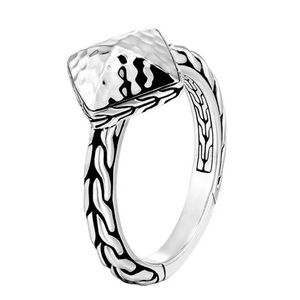 John Hardy Sterling Silver Classic Chain Hammered Ring Size 7